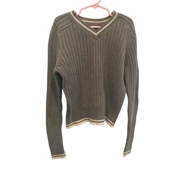 Vtg Abercrombie & Fitch Womens Ribbed Sweater Size Small Y2K Preppy Tennis Grey - Picture 7 of 10